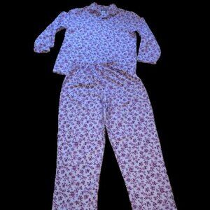 Coldwater Creek Button Up Cotton Flannel Pajamas Size M